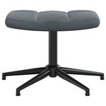 vidaXL Chaise de relaxation avec tabouret Gris foncé Velours