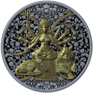 Monnaie DURGA Hindu Religion Gilded 1 Oz Argent 2000 Francs Cameroon 2026 (PRÉCOMMANDE)