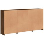 vidaXL Buffet avec lumières LED chêne marron 202x37x100 cm