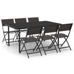 vidaXL Mobilier de salle à manger d'extérieur 7 Pièces Acier