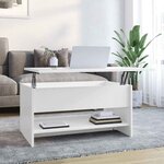 vidaXL Table basse Blanc brillant 80x50x40 cm Bois d'ingénierie