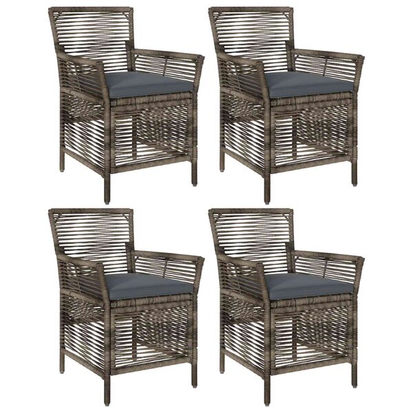 vidaXL Chaise d'Extérieur 4 Pièces Gris et Gris foncé polyrotin