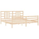 vidaXL Cadre de lit avec tête de lit 200x200 cm bois massif