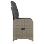 vidaXL Chaises inclinables de jardin lot de 2 et coussins gris rotin