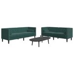 vidaXL Ensemble de canapé Chesterfield et traversins 2 Pièces vert foncé