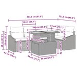 vidaXL Ensemble de canapé de jardin 6 pièces avec coussins noirs en poly rotin
