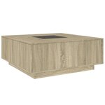 vidaXL Table basse avec LED infini chêne sonoma 100x100x40 cm