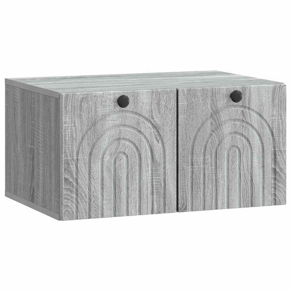 vidaXL Meuble TV mural Sonoma gris 59 5 x 41 x 30 cm Bois d'ingénierie