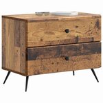 vidaXL Cabinet de chevet avec tiroir Bois ancien 62 x 34 5 x 47 5 cm