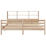 vidaXL Lit bibliothèque sans matelas 200x200 cm bois massif de pin