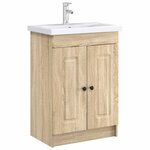 vidaXL Armoire sous évier de salle de bain Chêne Sonoma