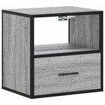 vidaXL Table de chevet murale sonoma gris 40x31x39 5 cm