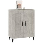 vidaXL Buffet Gris béton 69 5x34x90 cm Bois d'ingénierie