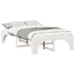 vidaXL Cadre de lit Blanc 135 x 190 cm Pin massif
