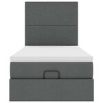 vidaXL Cadre de lit ottoman avec matelas gris foncé 90x190 cm tissu