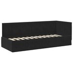 vidaXL Cadre de lit d'angle avec matelas 2 Pièces Noir Velours