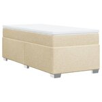 vidaXL Sommier à lattes de lit avec matelas Crème 100x200 cm Tissu