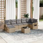 vidaXL Salon de jardin avec coussins 8 Pièces beige résine tressée