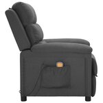 vidaXL Fauteuil de massage Gris foncé Tissu