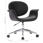 vidaXL Chaise pivotante à manger Noir Similicuir