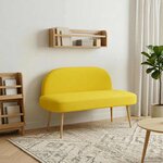 vidaXL Banc rembourré avec dossier Jaune clair 110 x 60 x 76 cm