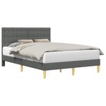 vidaXL Cadre de lit avec tête de lit Gris foncé 120 x 200 cm Tissu