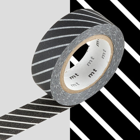 Masking Tape MT 1 5 cm Rayé noir et blanc