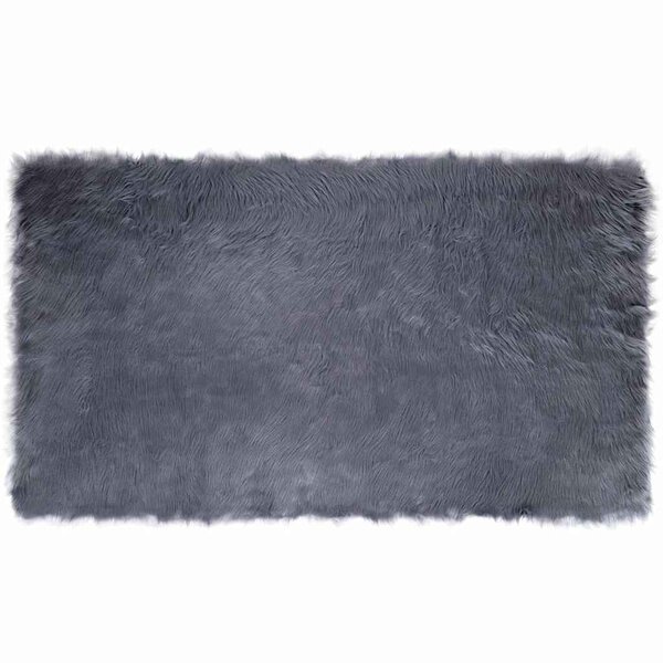 vidaXL Tapis en Peau de Mouton Synthétique Anthracite 100 x 200 cm