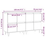 vidaXL Buffets 2 Pièces gris béton bois d'ingénierie