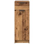 vidaXL Cabinet de salle de bain avec porte Bois ancien 32 x 34 x 90 cm