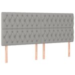 vidaXL Sommier à lattes de lit avec matelas Gris clair 200x200cm Tissu