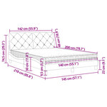 vidaXL Lit avec matelas noir 140x200 cm velours