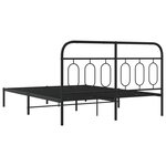 vidaXL Cadre de lit métal avec tête de lit noir 150x200 cm