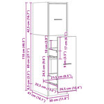 vidaXL Armoire d'apothicaire noir 30x41x118 cm bois d'ingénierie