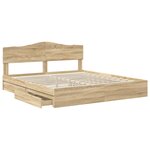 vidaXL Lit de Rangement Chêne Sonoma 180 x 200 cm Bois d'ingénierie