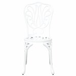 vidaXL Ensemble bistro de jardin 3 pc Blanc Aluminium