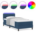 vidaXL Literie Box Spring avec Matelas & LED Bleue 100x200 cm Tissu