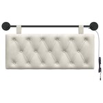 vidaXL Tête de lit suspendue Crème Velours
