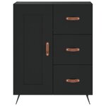 vidaXL Buffet haut Noir 69 5x34x180 cm Bois d'ingénierie