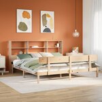 vidaXL Lit bibliothèque sans matelas 200x200 cm bois massif de pin