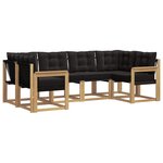 vidaXL Ensemble de canapés d'extérieur 6 Pièces Blanc et noir