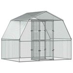 vidaXL Cage à oiseaux avec porte argenté acier galvanisé