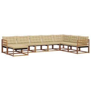 vidaXL Ensemble de canapés d'extérieur 8 pc Naturel et Beige