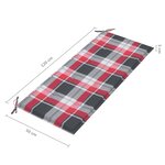 vidaXL Banc de jardin avec coussin à carreaux rouge 240 cm Teck massif