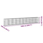 vidaXL Panier gabion avec couvercle 1000x100x150 cm fer galvanisé