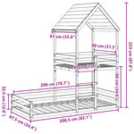 vidaXL Lit superposé sans matelas 80x200 cm bois de pin massif