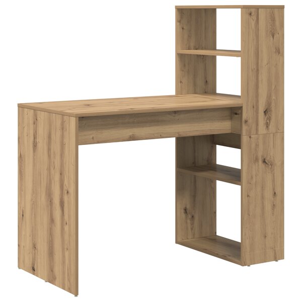 vidaXL Bureau avec rangement Chêne artisanal 113x54x120 cm Bois d'ingénierie