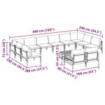vidaXL Ensemble de canapé de jardin 13 Pièces Anthracite Acier