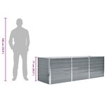 vidaXL Lit surélevé de jardin Acier galvanisé 240x80x77 cm Gris