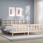 vidaXL Cadre de lit avec tête de lit 200x200 cm bois massif